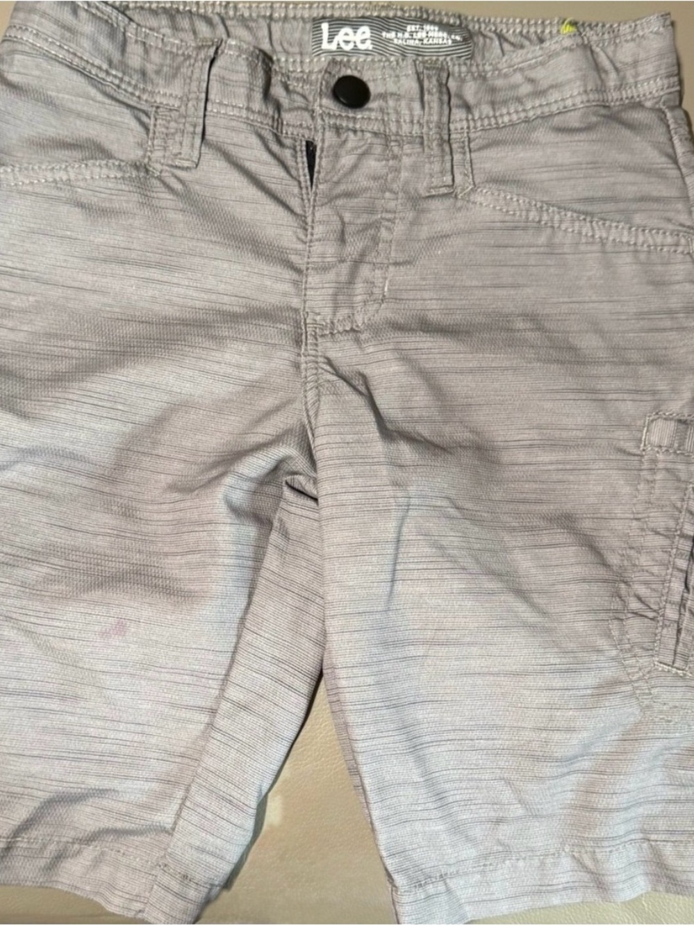 Lee Boy’s Gray Silver Striped Cargo Shorts